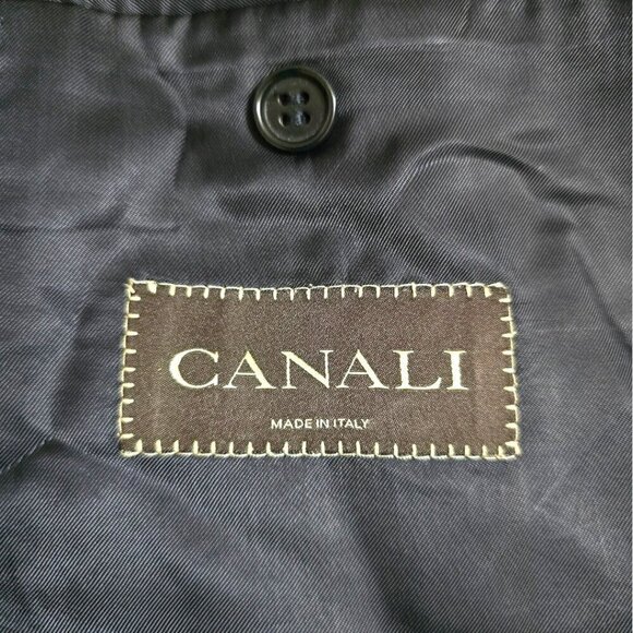 Canali Vintage Navy Single Breasted Italian Wool Blazer Sz 50L - Picture 9 of 12